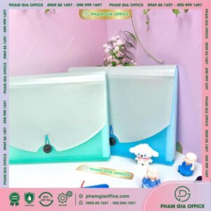 Bìa 12 ngăn nắp xám 5 màu có nút